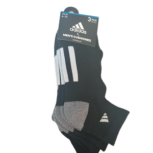 Adidas Men’s 3 Pairs Of Ankle Socks Shoe Size 6 - 12 NWT